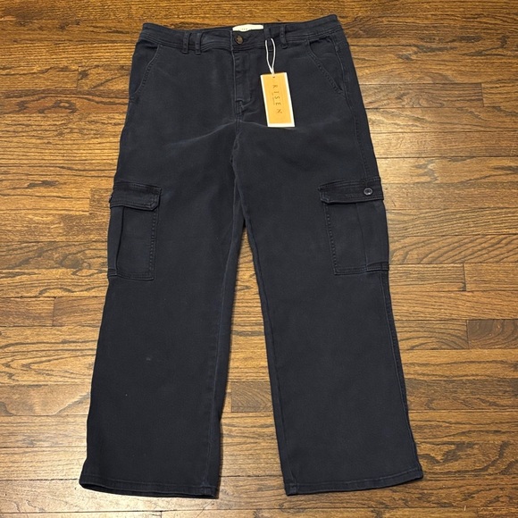 Risen Jeans Pants - Risen Navy Blue High Rise Cargo Pant 31